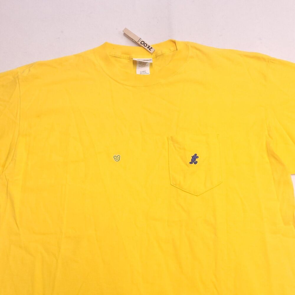 Walt Disney World Crew Neck Casual T Shirt Adult Mens Size Extra Large XL Yellow